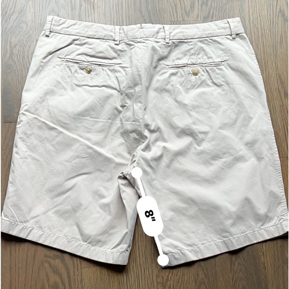 J McLaughlin Shorts Mens Size 40 Solid Khaki Flat Front Cotton Chino academia E - Picture 9 of 10